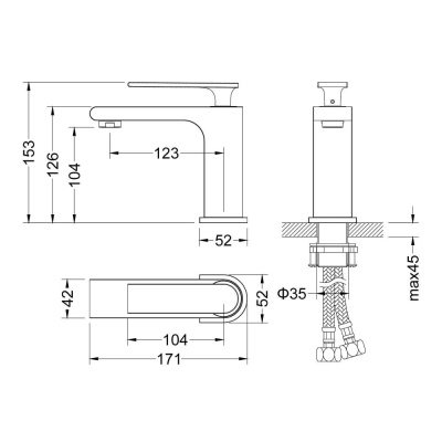 Смеситель для раковины Timo Anni (2761/03F) черный фото в интернет-магазине Русалия