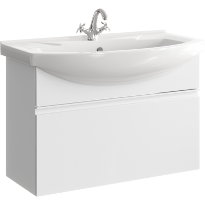 Подвесная тумба 88  Rodos белый ROD01081 + умывальник Элеганс 850 4620008197456 Aqwella фото в интернет-магазине Русалия