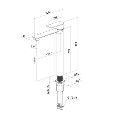 Смеситель для настольного умывальника Milardo Maze чёрный матовый (MAZBL01M01) фото в интернет-магазине Русалия