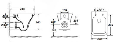 Унитаз VETTORE Aria MW ТЕРМООБЖИГ (не плёнка) подвесной безободковый белый матовый Ceruttispa CT9242 (480х340х350) фото в интернет-магазине Русалия