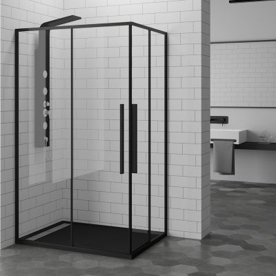 Душевой уголок прямоугольный 90х120 SV-41B черная серия RGW фото в интернет-магазине Русалия