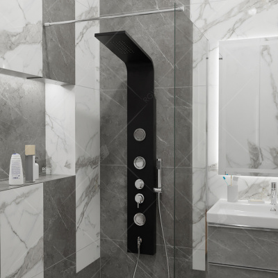 Душевая система SP-04B черная RGW фото в интернет-магазине Русалия