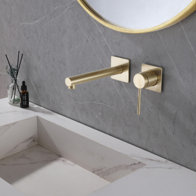 Смеситель ABBER Emotion AF8812G для раковины скрытого монтажа, золото матовое фото в интернет-магазине Русалия