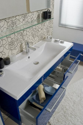 Тумба с раковиной Мадрид 100 чёрный 2 ящика Акватон фото в интернет-магазине Русалия