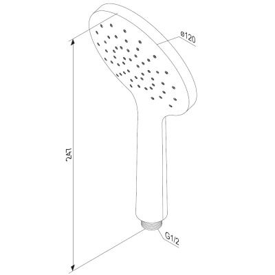 977020300 Jupiter ручной душ, круг 1 функция, черный фото в интернет-магазине Русалия