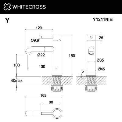 Смеситель для умывальника WHITECROSS Y Y1211NIB (брашированный никель) фото в интернет-магазине Русалия