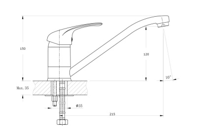 Смеситель для кухонной мойки RUSH Corsica (CO4240-28) фото в интернет-магазине Русалия