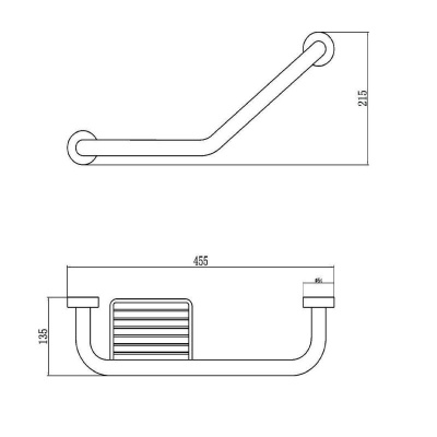 Поручень с мыльницей для ванной Savol S-01030L, хром фото в интернет-магазине Русалия