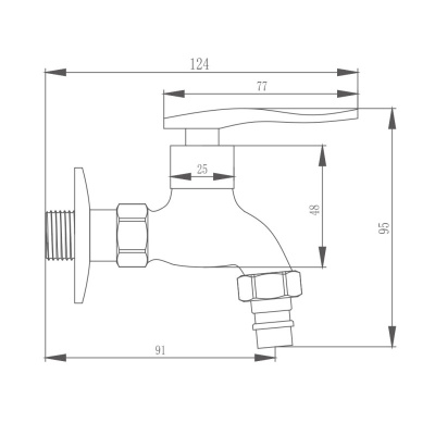 Кран на одну воду Haiba хром (HB522) фото в интернет-магазине Русалия