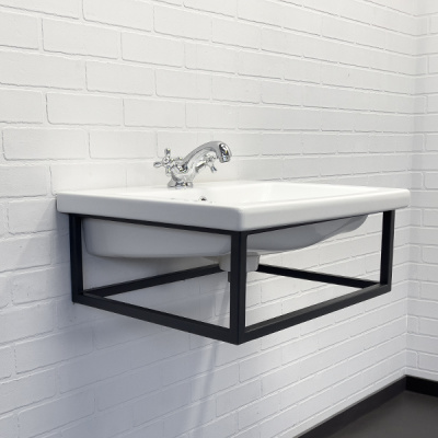 Консоль Comforty с раковиной COMO 60 черный муар фото в интернет-магазине Русалия