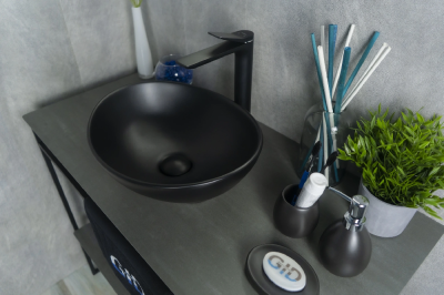 Раковина накладная овальная черная Nc901 GID фото в интернет-магазине Русалия