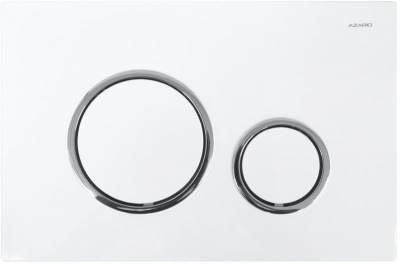 Кнопка смыва Azario двойная, белый+хром (AZ-8200-0045) фото в интернет-магазине Русалия