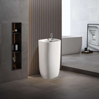 Раковина керамическая Vincea VBS-2P202, 500*460*880, напольная, цвет белый фото в интернет-магазине Русалия