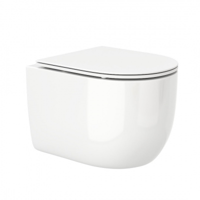 Унитаз OGLIO Aria MW ТЕРМООБЖИГ (не плёнка) подвесной безободковый белый матовый Ceruttispa CT9237 (485х365х350) фото в интернет-магазине Русалия