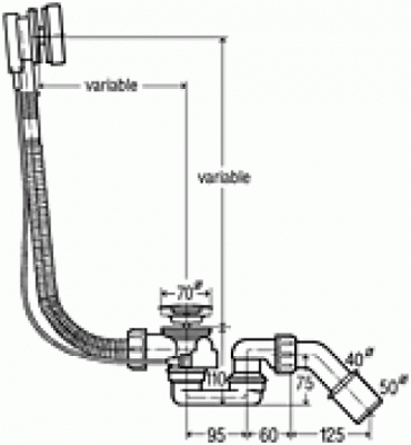 Слив-перелив (обвязка) для ванны 285357 Simplex Viega фото в интернет-магазине Русалия