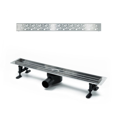 К-т водоотводящий желоб DP20-800 из нержавеющей стали + Декор. решетка DR20-800 Комплект: желоб DP20-800 + решетка DR20-800 фото в интернет-магазине Русалия