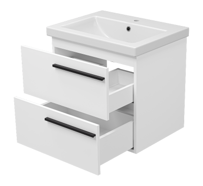 Тумба Ненси 60 подвесная (белая) с раковиной Cersanit Como 60 Misty фото в интернет-магазине Русалия