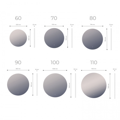 Зеркало круглое Otti Classic 90 z.OTT.90.Classic Vigo фото в интернет-магазине Русалия