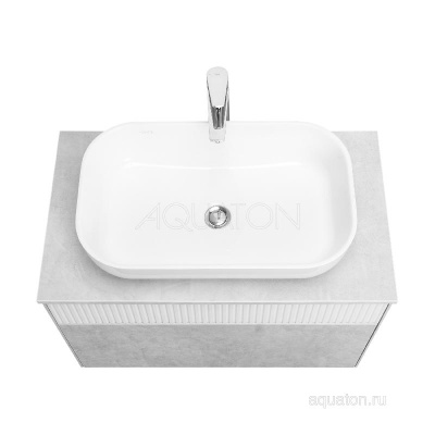 Тумба под раковину AQUATON Марбл 80 слэйт, белый матовый 1A276201MH4C0 фото в интернет-магазине Русалия