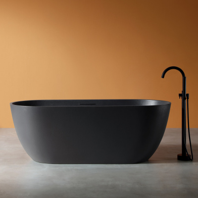 Ванна из искусственного камня ABBER Frankfurt AM9941B черная матовая 170х75х60 см фото в интернет-магазине Русалия