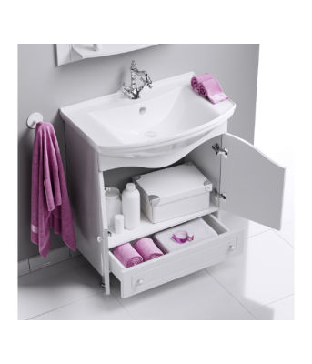 Напольная тумба 65 Franchesca белый FR0106 + умывальник Стиль 650 4640021062296 Aqwella фото в интернет-магазине Русалия