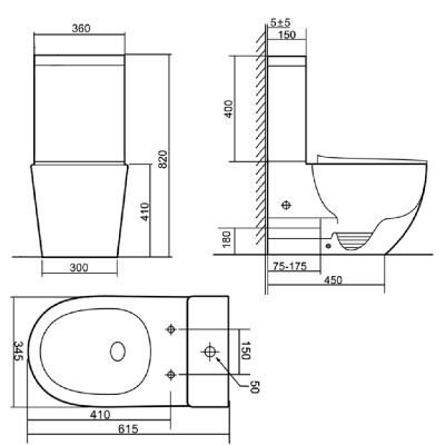 BILBAO ALTO Унитаз напольный безободковый белый, сиденье дюропласт, soft close IBERICA BLANCA фото в интернет-магазине Русалия