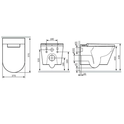 CCC501700SC Inspire подвесной унитаз с интегрированным электронным биде AM.PM фото в интернет-магазине Русалия