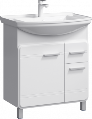 Напольная тумба 75 Corsica белый KOR0107 + умывальник Стиль 750 4620008197470 Aqwella фото в интернет-магазине Русалия