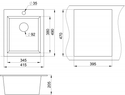 Кухонная мойка GRANULA (4201, АЛЮМИНИУМ) фото в интернет-магазине Русалия
