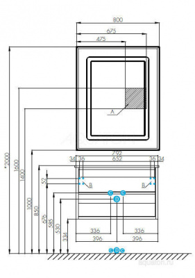 Тумба под раковину AQUATON Римини 80 белый глянец 1A226701RN010 NEW фото в интернет-магазине Русалия