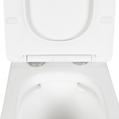 BOND F04-00 Унитаз напольный безободковый белый с сиденьем микролифт фото в интернет-магазине Русалия