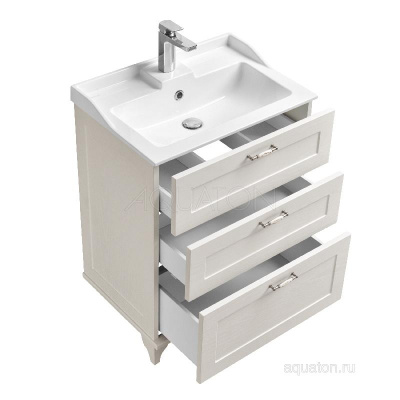 Тумба под раковину AQUATON Леон 65 Н дуб белый 1A194601LBPS0 фото в интернет-магазине Русалия