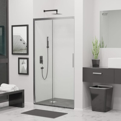 Душевая дверь RGW LE-12 1200, стекло прозрачное, профиль хром фото в интернет-магазине Русалия