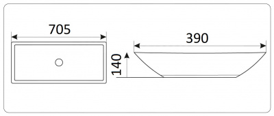 Раковина накладная прямоугольная 9122 CeramaLux фото в интернет-магазине Русалия