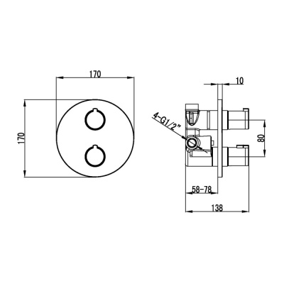 Смеситель Lemark Yeti для ванны и душа встраиваемый (LM7827C) фото в интернет-магазине Русалия