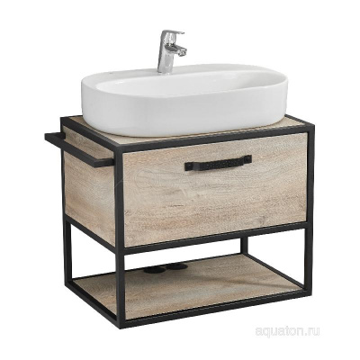 Тумба под раковину AQUATON Лофт Фабрик 65 дуб эндгрейн 1A242301LTDU0 фото в интернет-магазине Русалия