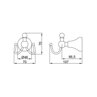 Крючок двойной VR.GIL-6433.DO Gialetta Dorato Veragio фото в интернет-магазине Русалия