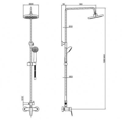 Душевая система со смесителем для душа ECO F9111147C-A Bravat фото в интернет-магазине Русалия