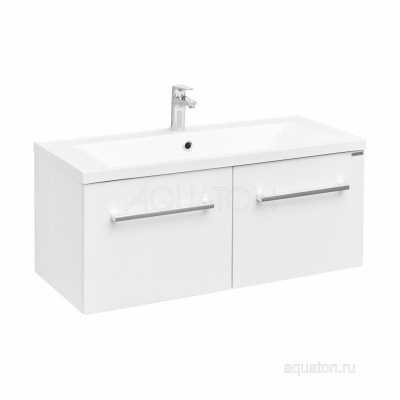 Тумба под раковину AQUATON Мадрид 100 М 2 ящика белый 1A128001MA010 фото в интернет-магазине Русалия