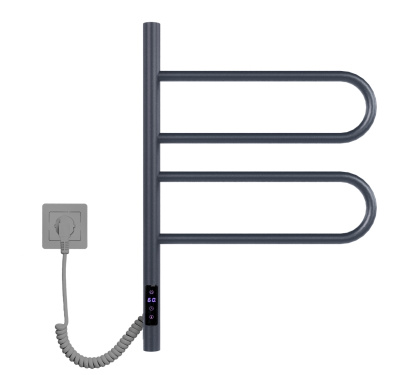 Полотенцесушитель электрический Vincea VTD-1R1CGE 44x60, графит, таймер фото в интернет-магазине Русалия