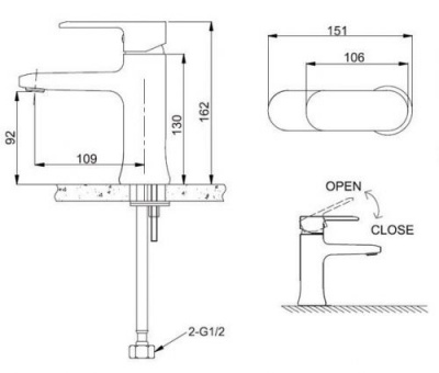 Смеситель для умывальника Opal F1125183CP-RUS Bravat фото в интернет-магазине Русалия
