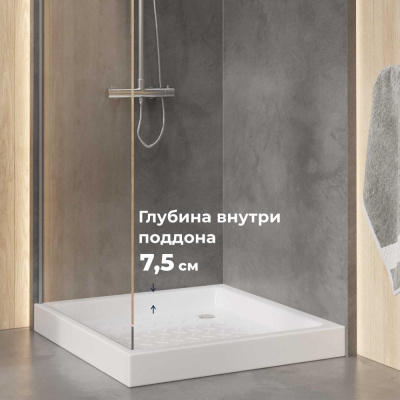 Душевой поддон керамический квадрат 700x700 фото в интернет-магазине Русалия