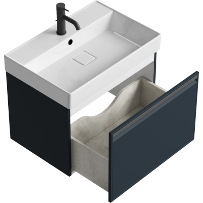 Подвесная тумба 66  Pure серый PUR0165GRM + умывальник  Вилис 650 4610119204013 Aqwella фото в интернет-магазине Русалия