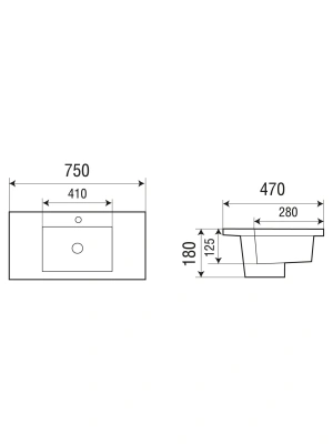 Раковина врезная SK DEILBACH 7505-75 WeltWasser фото в интернет-магазине Русалия