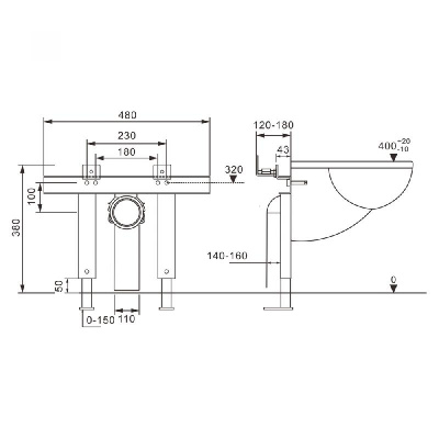 Инсталляция ABBER AC0102P для подвесного биде и унитаза с импульсным смывом фото в интернет-магазине Русалия