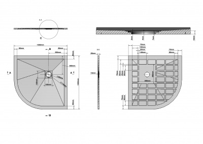 Поддон каменный полукруг белый (100*100*2,5) Strong GR-S1100100 Grossman фото в интернет-магазине Русалия