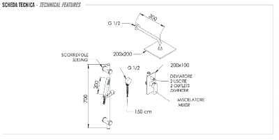 Душевая система Remer Infinity I09S07OBG, золото брашированное фото в интернет-магазине Русалия