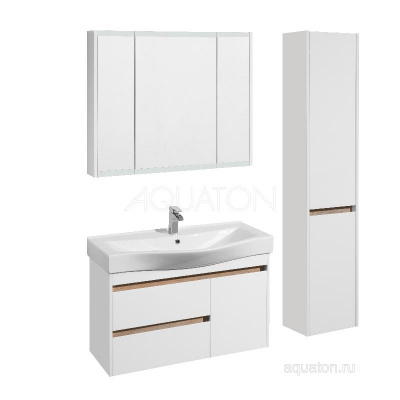 Тумба под раковину AQUATON Нортон 100 белая 1A249001NT010 фото в интернет-магазине Русалия