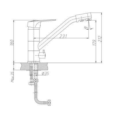 Смеситель для кухни Haiba (HB4304) фото в интернет-магазине Русалия