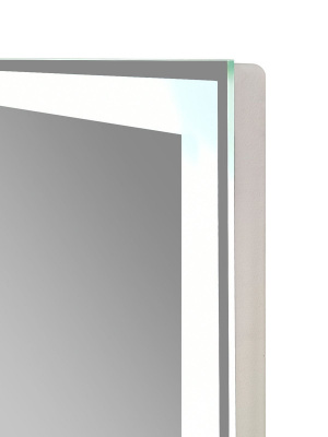 Зеркало с подсветкой Mercury 800x600 часы, антизапотевание ЗЛП819 Continent фото в интернет-магазине Русалия